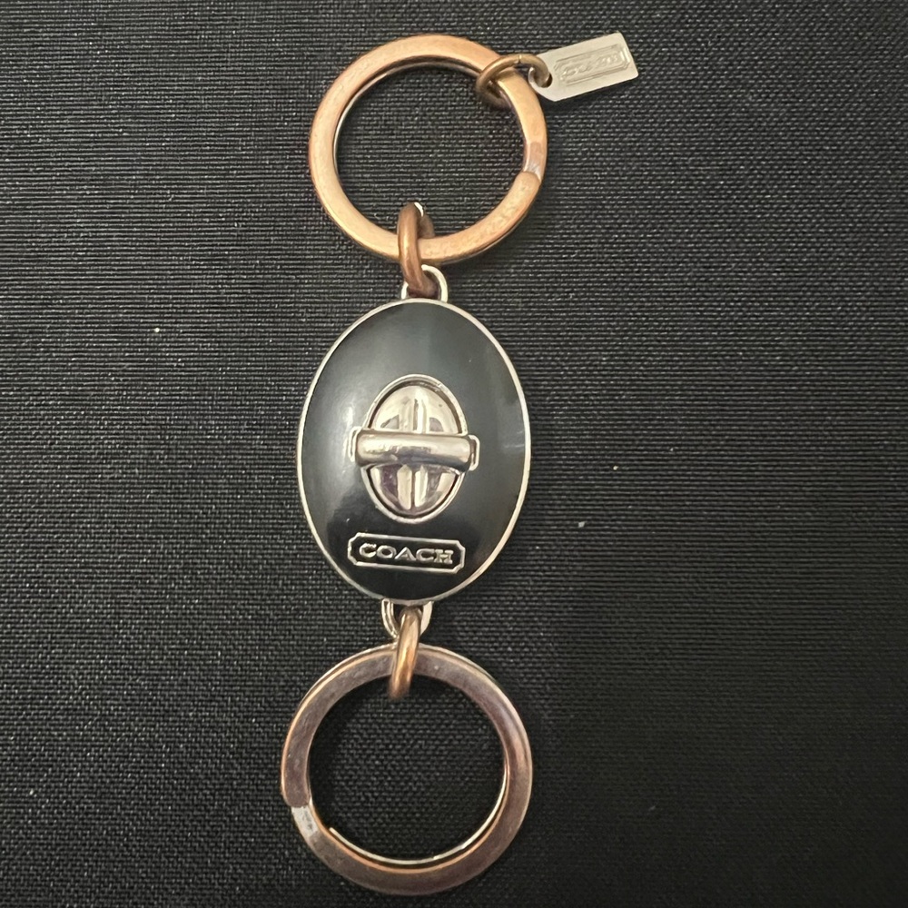 Coach Black and Silver Key Holder